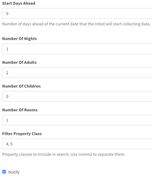 Robot Setup Automated Options